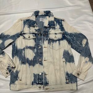 Rue21 Distressed Blue and White Denim Jacket